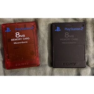 Official Sony Playstation 2 PS2 OEM 8MB Memory Card Clear Red & Black SCPH-10020